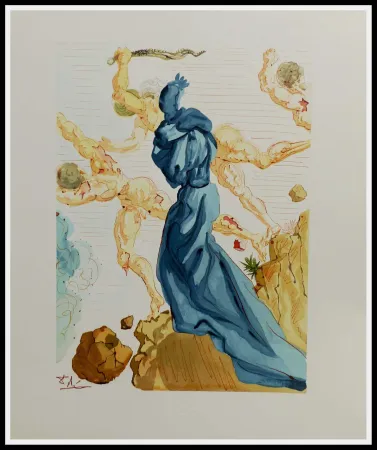 Xilogravura Dali - LA DIVINE COMEDIE - Les margelles de Phlégéton