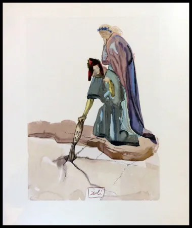Xilogravura Dali - LA DIVINE COMEDIE - Les traitres envers leur patrie