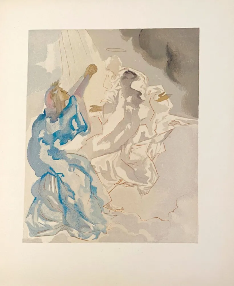 Xilogravura Dali - La Divine Comédie - Paradis 05 - Nouvel aspect de Béatrice