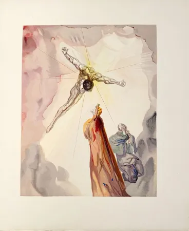 Xilogravura Dali - La Divine Comédie - Paradis 14 - L'apparition du Christ