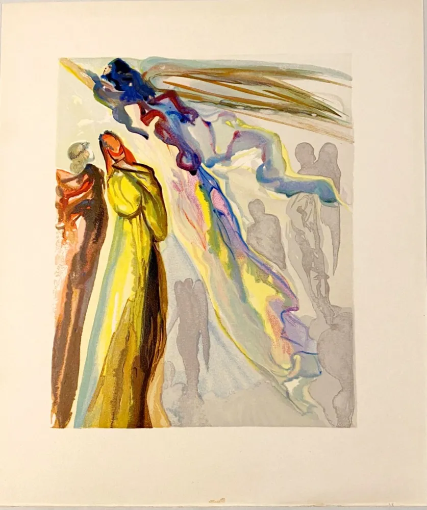 Xilogravura Dali - La Divine Comédie - Paradis 16 - Apparition de l'ancêtre