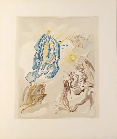 Xilogravura Dali - La Divine Comédie - Paradis 26 - Dante recouvre la vue