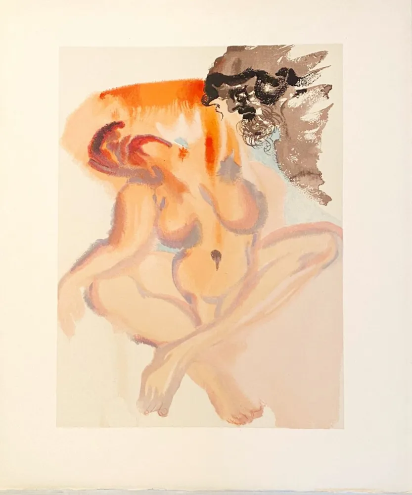 Xilogravura Dali - La Divine Comédie - Purgatoire 03 - Les Indolents