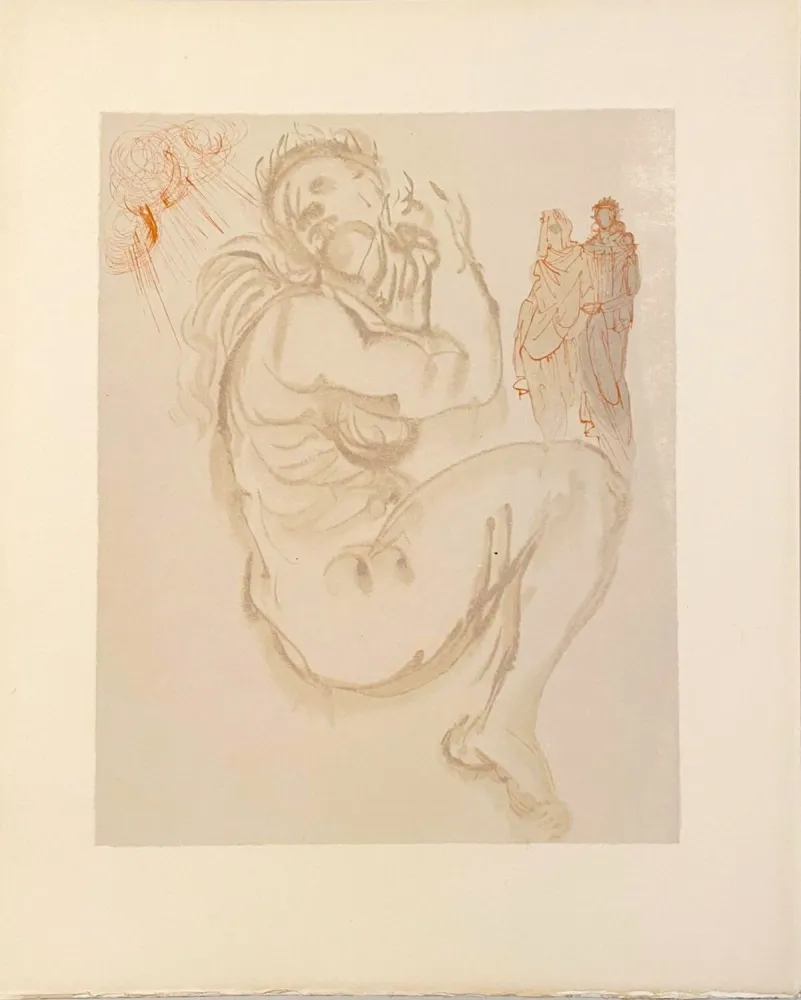 Xilogravura Dali - La Divine Comédie - Purgatoire 19 - Le songe de Dante