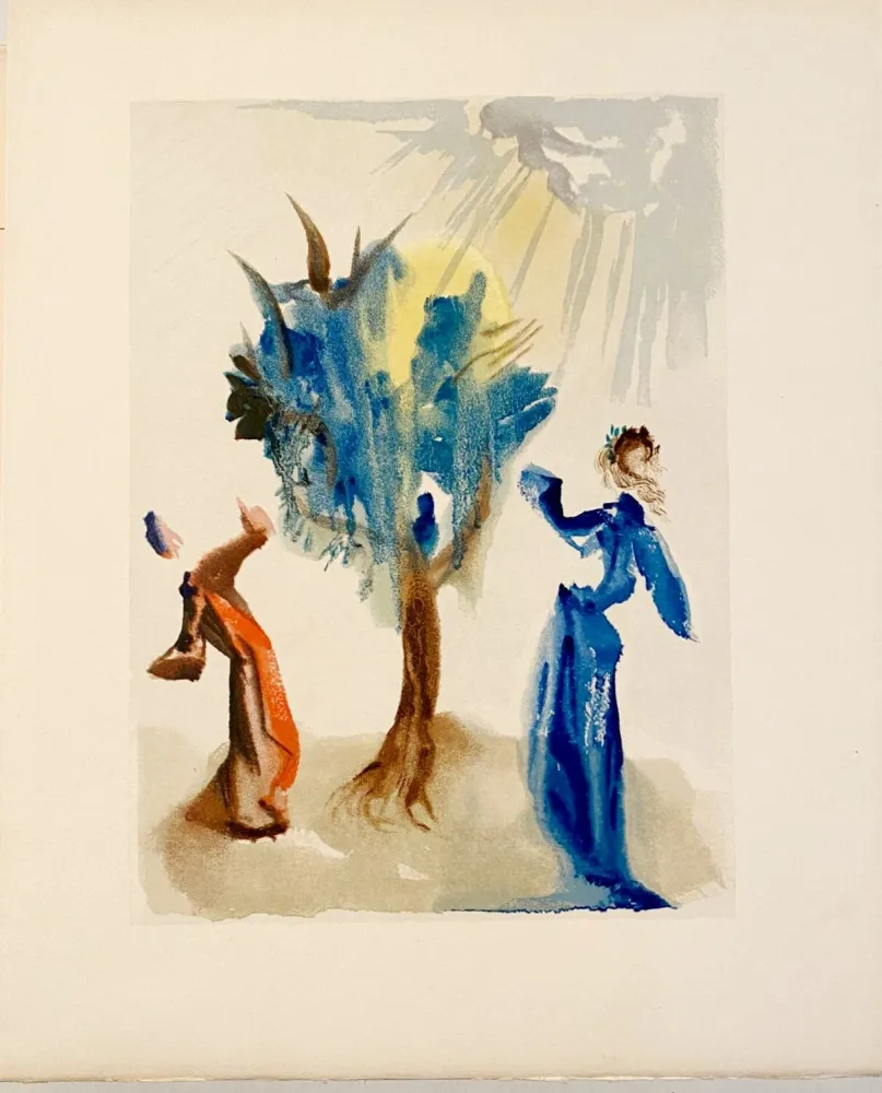 Xilogravura Dali - La Divine Comédie - Purgatoire 24 - L'arbre du châtiment