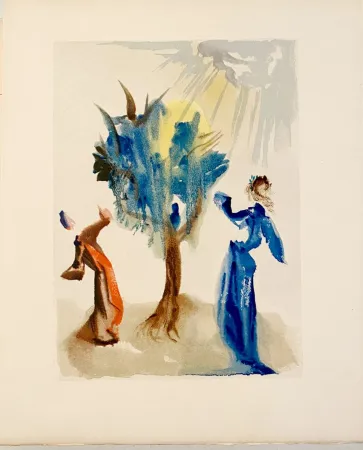 Xilogravura Dali - La Divine Comédie - Purgatoire 24 - L'arbre du châtiment