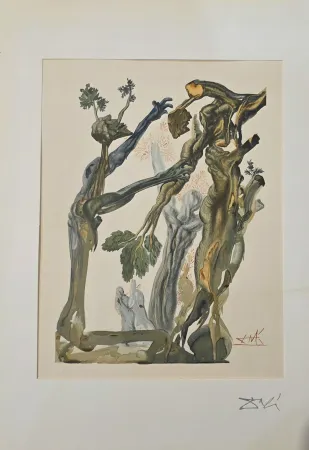 Xilogravura Dali - La Foret des suicidés