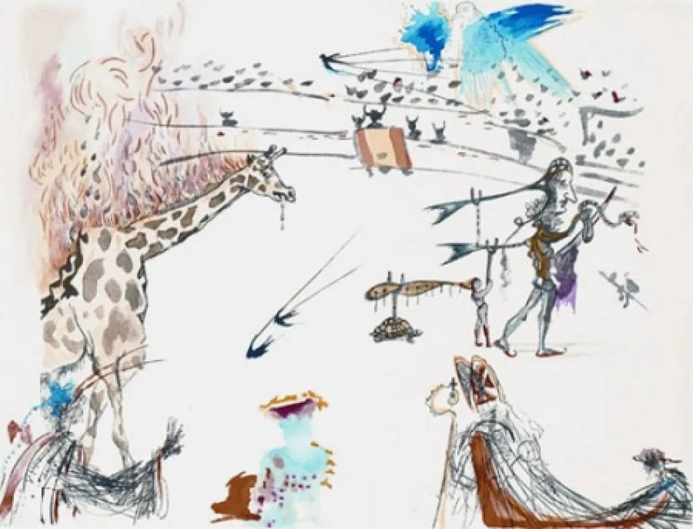 Gravura Dali - La Girafe en Feu (The Burning Giraffe)