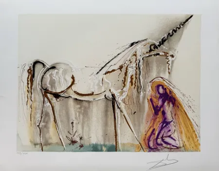 Litografia Dali - La licorne