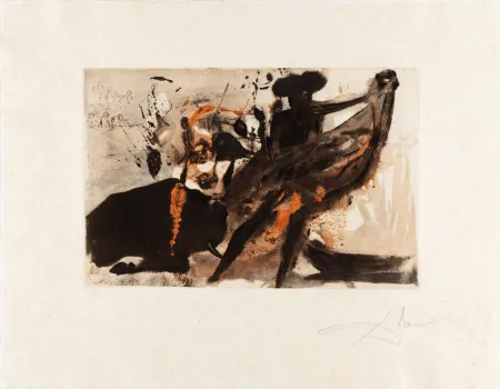 Heliogravura Dali - La Tauromachie Individuelle (Bullfight)