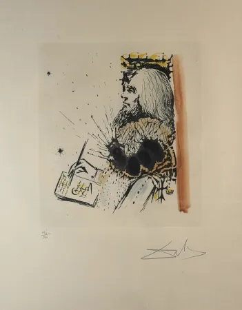 Gravura Dali - La Vida es Sueno Portrait de Calderon