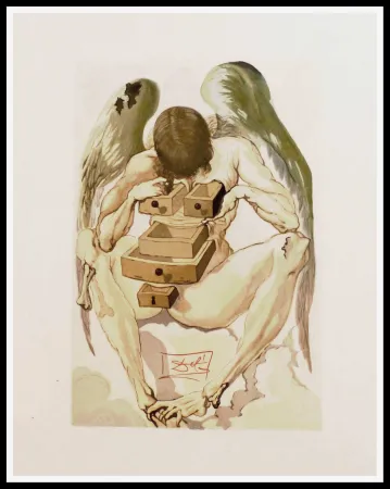 Xilogravura Dali - L'ANGE DECHU