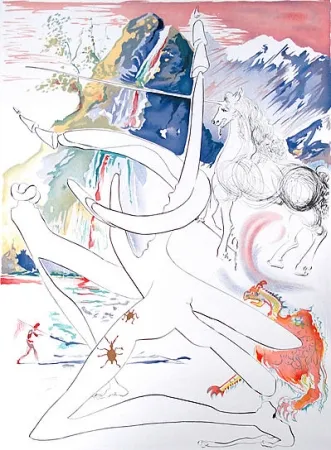 Gravura Dali -  Laser unicorn and cosmic rhino