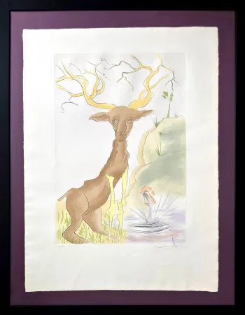 Água-Forte Dali - Le Cerf se voyant dans l'eau (The Stag Reflected in the Water)