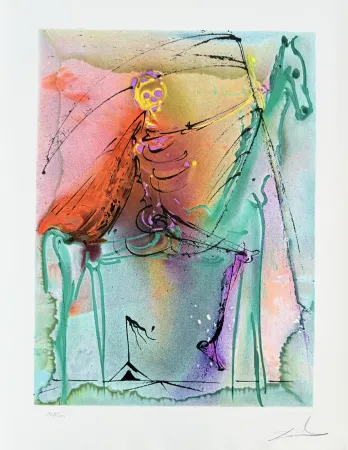 Litografia Dali - Le chavelier de la mort