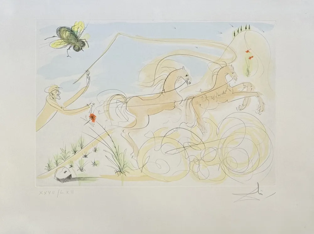 Gravura Dali - Le cheval et la mouche (La mouche du coche), 1974