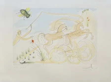 Gravura Dali - Le cheval et la mouche (La mouche du coche), 1974