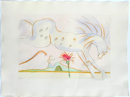 Água-Forte Dali - Le Cheval et le Loup (The Horse and the Wolf)