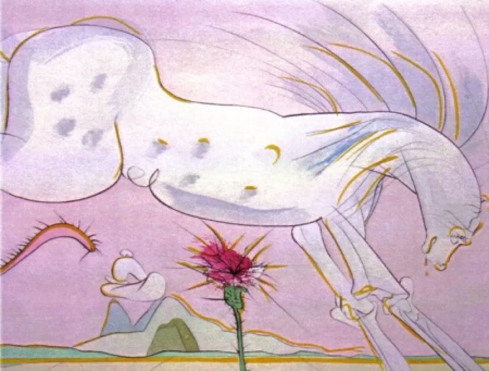 Gravura Dali - Le Cheval et le Loup (The Horse and the Wolf) 