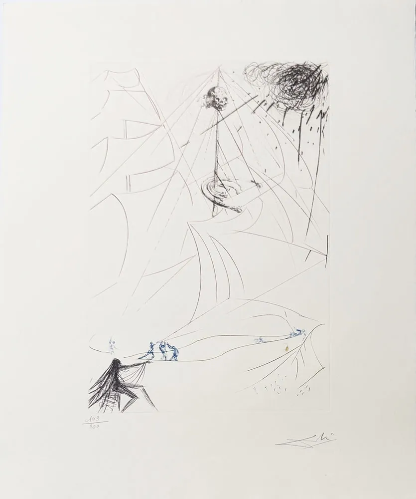 Gravura Dali - Le vaisseau fantôme - Hommage à Richard Wagner