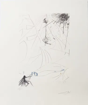 Gravura Dali - Le vaisseau fantôme - Hommage à Richard Wagner