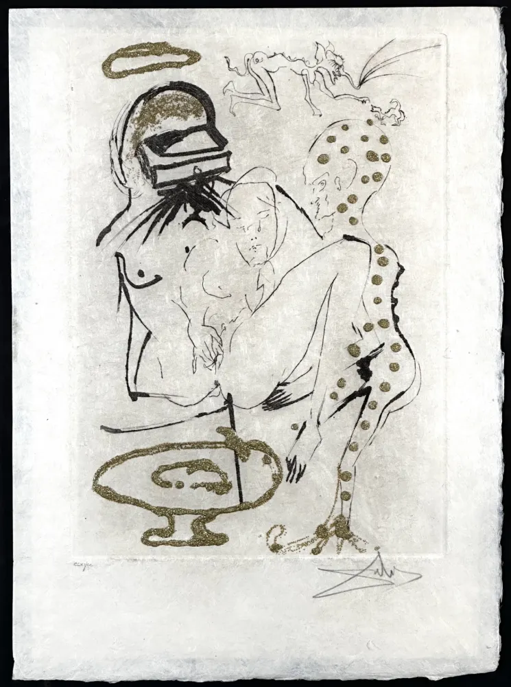 Gravura Dali - Les Amours Jaunes Duel with Camelias