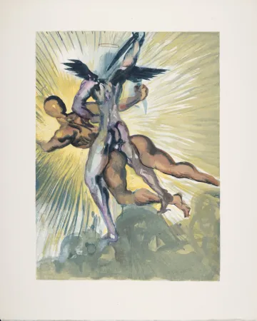 Xilogravura Dali - Les anges gardiens de la vallée, 1963