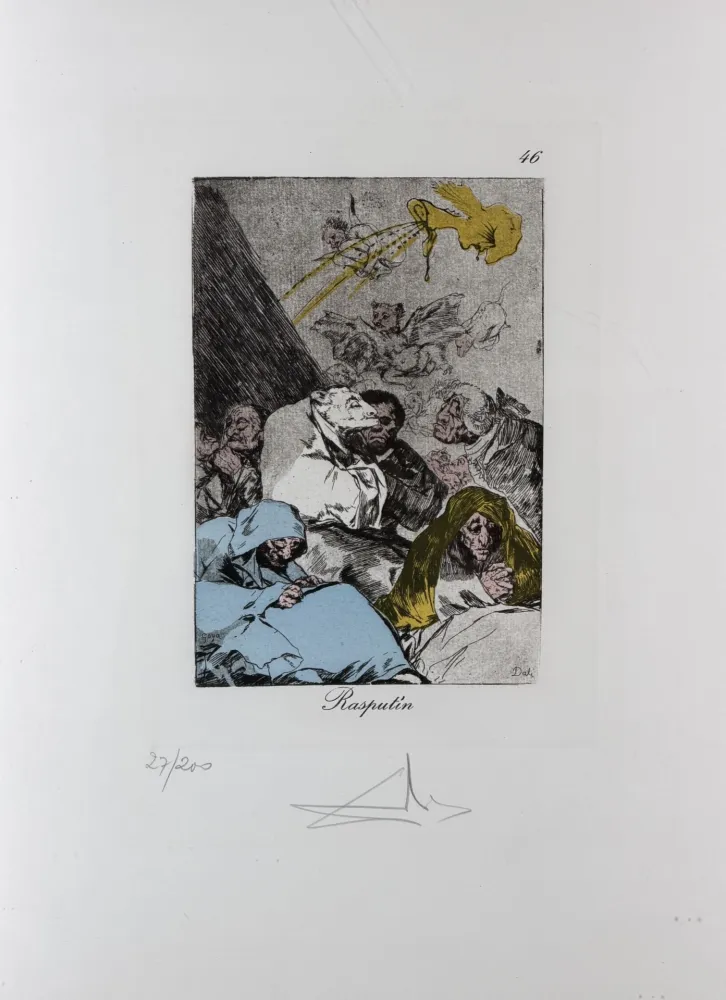 Gravura Dali - Les Caprices de Goya Rasputin