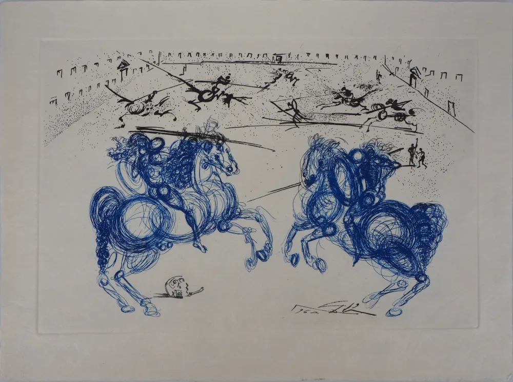 Gravura Dali - Les cavaliers bleus