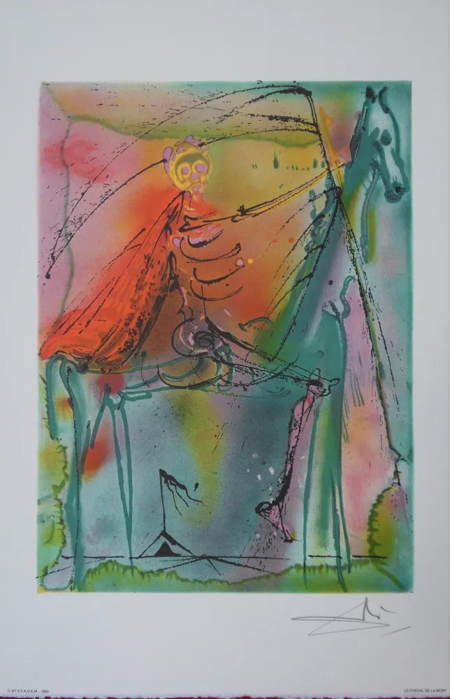 Litografia Dali - Les Chevaux, le Cheval de la Mort