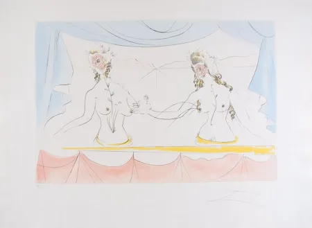 Água-Forte Dali - Les Dames de la Renaissance - Ladies of the Renaissance (suite Mythologique Nouvelle/New Mythological)