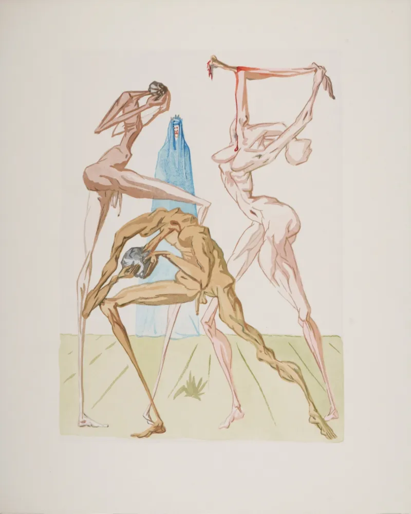 Xilogravura Dali - Les habitants de Prato, 1963