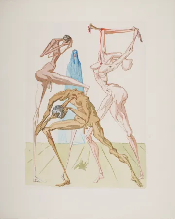 Xilogravura Dali - Les habitants de Prato, 1963