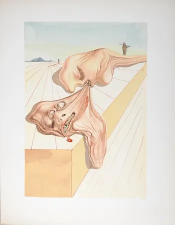 Litografia Dali - Les hommes qui s'entre-dévorent