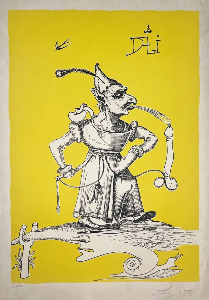 Litografia Dali - Les Songes Drôlatiques de Pantagruel, Planche X
