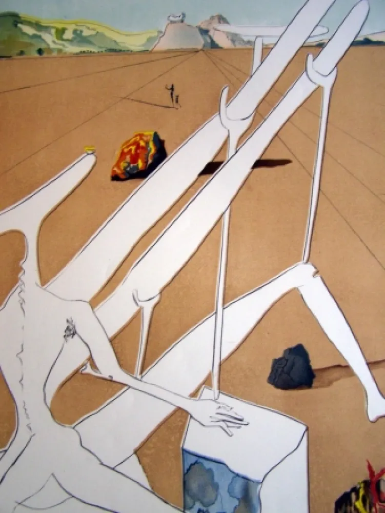 Gravura Dali - MARTIAN DALI EQUIPPED WITH A HOLOELECTRONIC DOUBLE MICROSCOPE