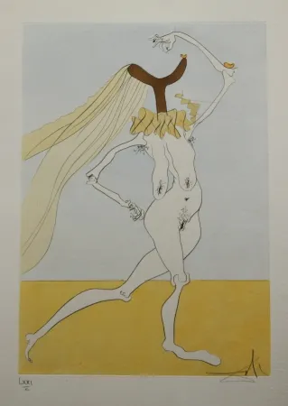 Água-Forte Dali - Nu aux Voilettes / Nude with Veils