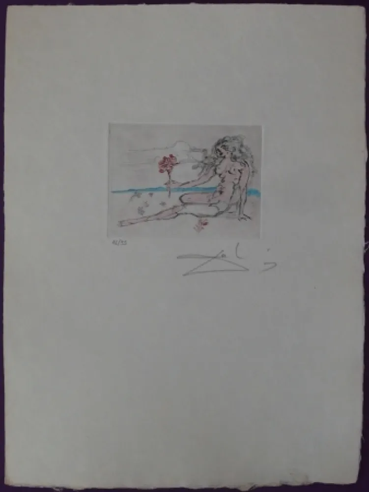 Água-Forte Dali - Nude with rose