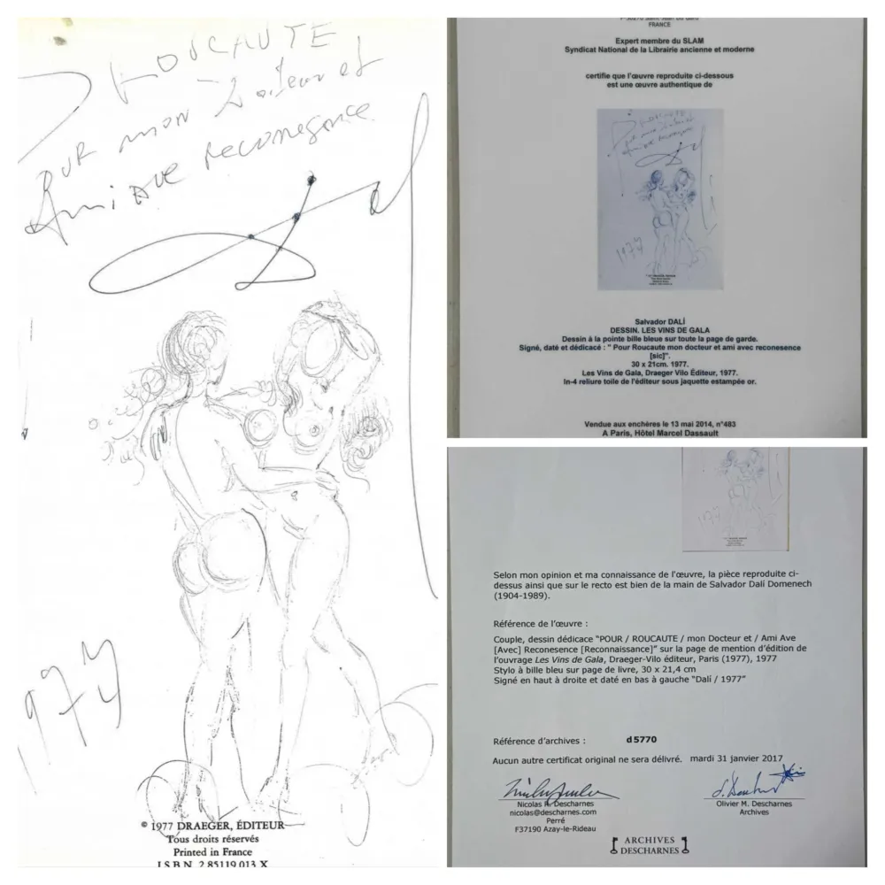 Livro Ilustrado Dali - Original Drawing- Nude Couple 