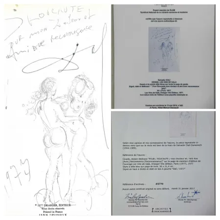 Livro Ilustrado Dali - Original Drawing- Nude Couple 