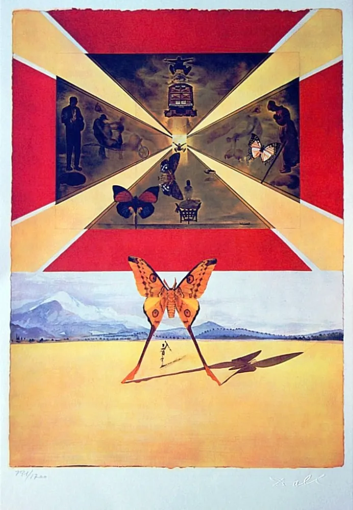 Litografia Dali - Original Lithograph, relief stamp signature, Roussillon: S.N.C.F, 1969
