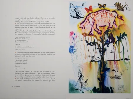 Heliogravura Dali - Pig and pepper, Alice's Adventures in Wonderland, 1969