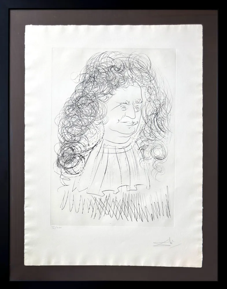 Água-Forte Dali - Portrait of la Fontaine