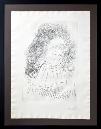 Água-Forte Dali - Portrait of la Fontaine
