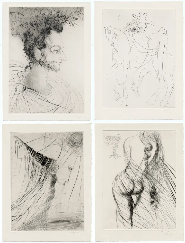 Livro Ilustrado Dali - Ronsard : LES AMOURS DE CASSANDRE. 18 pointes-sèches originales (1968)