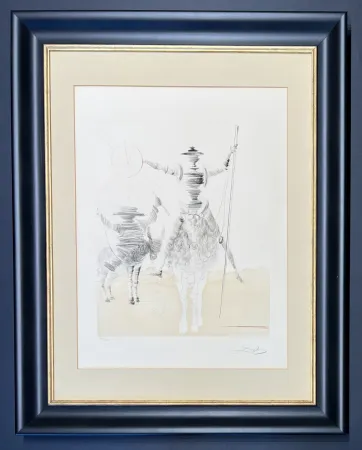 Gravura Dali - Salvador Dalì (1904–1989)  -Don Quichotte et Sancho Pança - Etching and aquatint