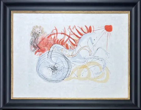 Ponta-Seca Dali - Salvador Dalí (1904-1989) - Elijah - hand-coloured drypoint etching on Arches paper - 1975