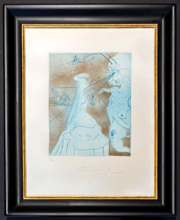 Gravura Dali - Salvador Dalì (1904-1989) - Femme a coussin - Drypoint, etchings - 1969