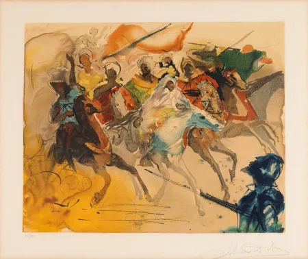 Litografia Dali - Salvador Dalì (1904–1989) - La bataille de Tétouan - lithograph on paper - 1971