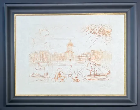 Gravura Dali - Salvador Dalì (1904–1989) - L'Academie de Paris - Etching in sepia on extremely fine Japanese paper - 1971